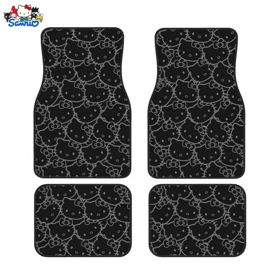 4Pcs Cartoon Automotive Floor Mats Set Car Interior Decoration, The Mat Surface Is Flat, Not Easy To Deform, The Bottom Is Drop-molded, Effective Anti-slip, Keep The Car Clean And Tidy