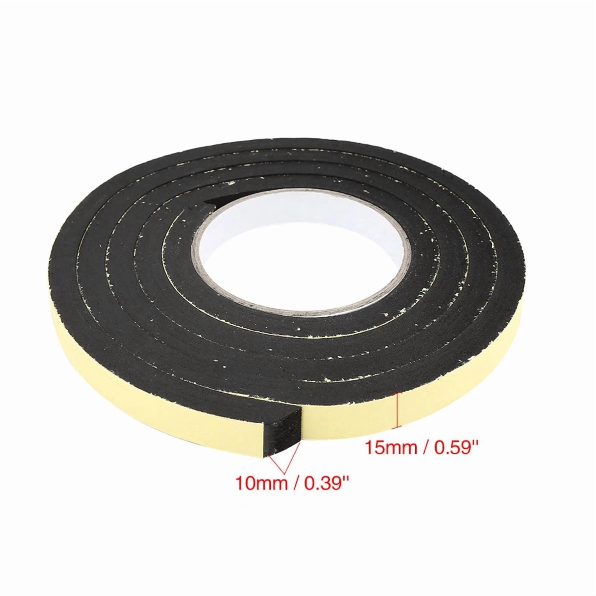 Zyler - 6.6Ft X 3/5 Inch Foam Seal Tape Car Door Window Sealing Strip Weather Stripping