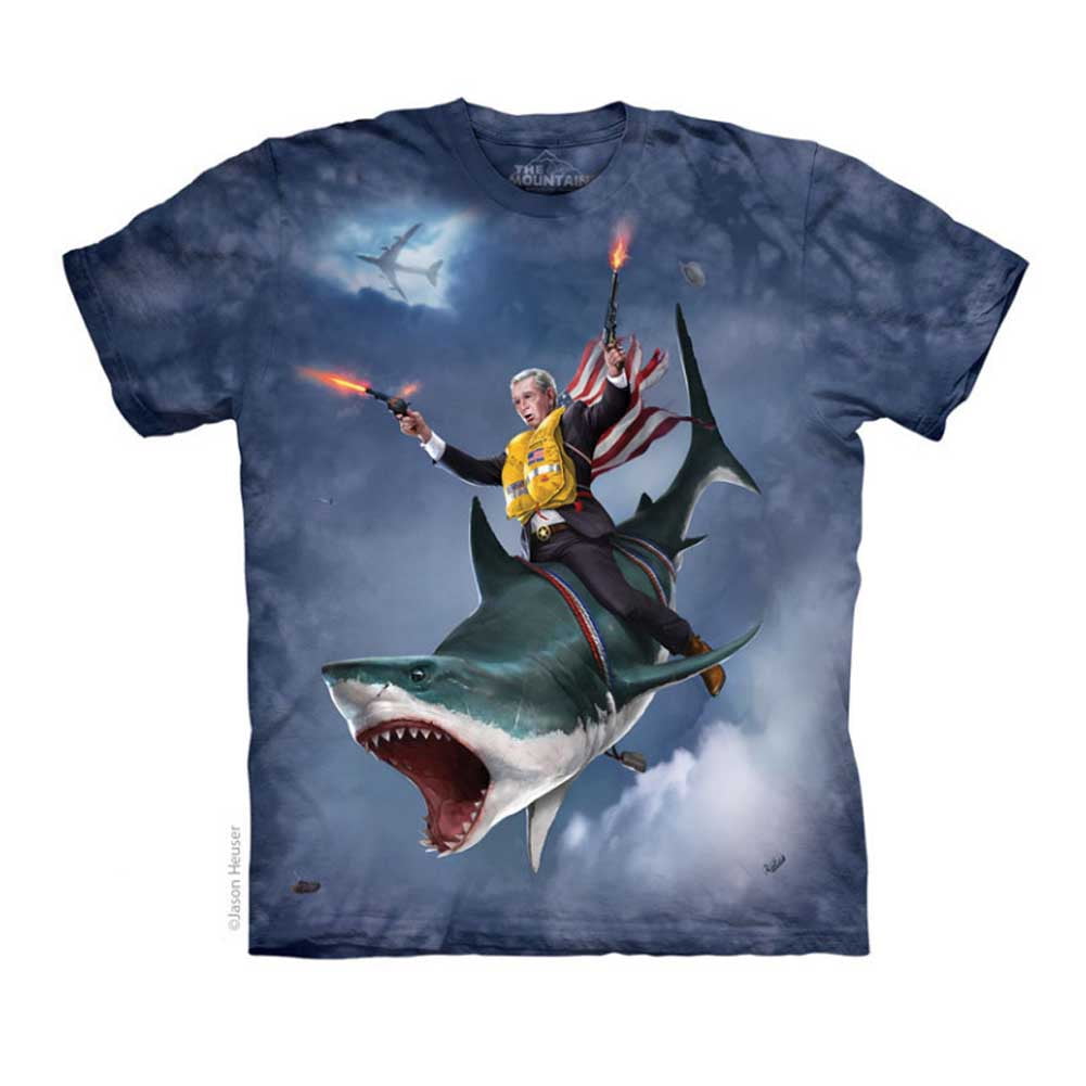 Dubya Shark Adult T-Shirt George W 