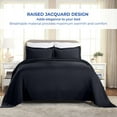 thumbnail image 5 of Superior Basket Weave 3 Piece Decorative Cotton Bedspread, Lightweight Bedding Set, King Size, Blue, 5 of 10