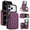 Dark Purple, variant on Crossbody Wallet Case for iPhone 17 Pro Max, RFID Blocking Zipper Handbag Purse Flip Cover, Kickstand Folio Case Card Slots Holder Wrist Strap Lanyard