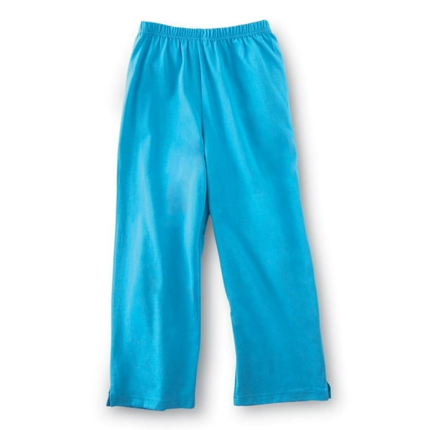 Pantalones capri cortos cómodos con cintura elástica para mujer de Collections Etc, turquesa, talla grande