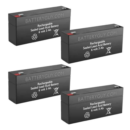 BatteryGuy BG-630 6V 3.5Ah FirstPower FP634 replacement 6V 3.0Ah battery - BatteryGuy brand equivalent (qty of 4)