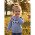 thumbnail image 5 of BemeyourBBs Toddler Baby Girl Boy Patriotic American Flag Sweater 4th of July Outfits Crewneck Long Sleeve Stars Pullover Warm Knit Sweaters Tops Spring Fall Winter Clothes, 5 of 9