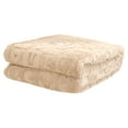 thumbnail image 2 of 100Fens 180*200CM Fleece Blanket Super Soft Cozy Throw Blanket Lightweight Fuzzy Comfy Textured Flannel Blanket Warm Plush Throw Blankets for Couch, Sofa, Bed, Camel, 2 of 4