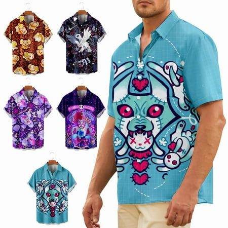 

Adult Kids Button Down Short Sleeve Shirts Comfortable Polyester Clothing Apparel Regular & Big Man Sizes