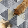 thumbnail image 6 of Hasoo 8'x 10' Large Geometric Area Rug Washable Modern Living Room Rug Non-Slip Stain Resistant Triangle Trellis Floor Carpet for Laundry Room, Grey/Yellow, 6 of 6