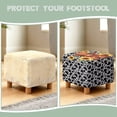 thumbnail image 6 of SCRAWLGOD Highland Sunflower Cow Print Square Ottoman Cover 13x13x15 inch Polyester Washable Ottoman Slipcovers Stretch Foot Stool Foot Rest Protector for Living Room Bedroom, 6 of 7