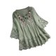 thumbnail image 1 of Blusa vintage Sonducket para mujer cuello en V cómoda y duradera verde XXXL, 1 of 6