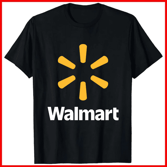 Walmart Store Classic Essential Black Retail Brand Apparel Unisex T-Shirt V50894, up to size 5XL
