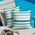 thumbnail image 2 of Throw Pillow Covers, Teal Ombre Grey Striped Decorative Throw Pillow Covers 20x20 Inch, Farmhouse Stripe Modern Square Linen Pillow Cases for Couch/Living Room/Sofa, 2 of 9