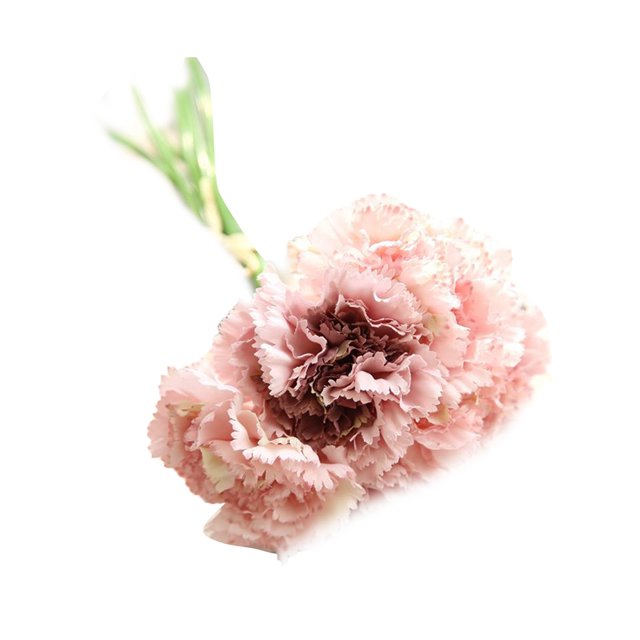 Flor de seda artificial Clavel 6 cabezas / ramo para la decoración del hogar del banquete de boda seitruly JJ7553-03
