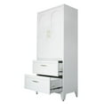 thumbnail image 3 of 71" Tall White Metal Wardrobe with 2 Drawers & Hanging Rod, 2-Door Storage Cabinet with Adjustable Shelf for Bedroom, Office, Entryway, 3 of 17