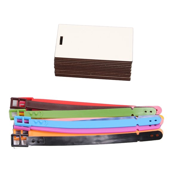 12 Uds etiquetas de equipaje en blanco tablero de densidad plástico de doble cara imprimible DIY etiquetas de equipaje para maleta con correas para viaje