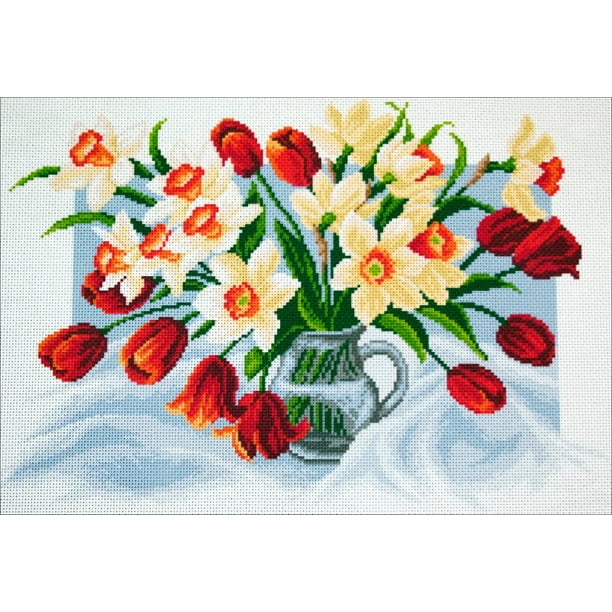 Collection D'Art Stamped Cross Stitch Kit 37X49cmSpring Flowers