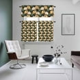 thumbnail image 5 of Translucent Ginkgo Leaves Kitchen Curtains Valances and Tiers Set of 3 Green Gold Plant Decor Tier Curtains and Valance with Rod Pocket for Small Windows, 27.5"x24", 5 of 9