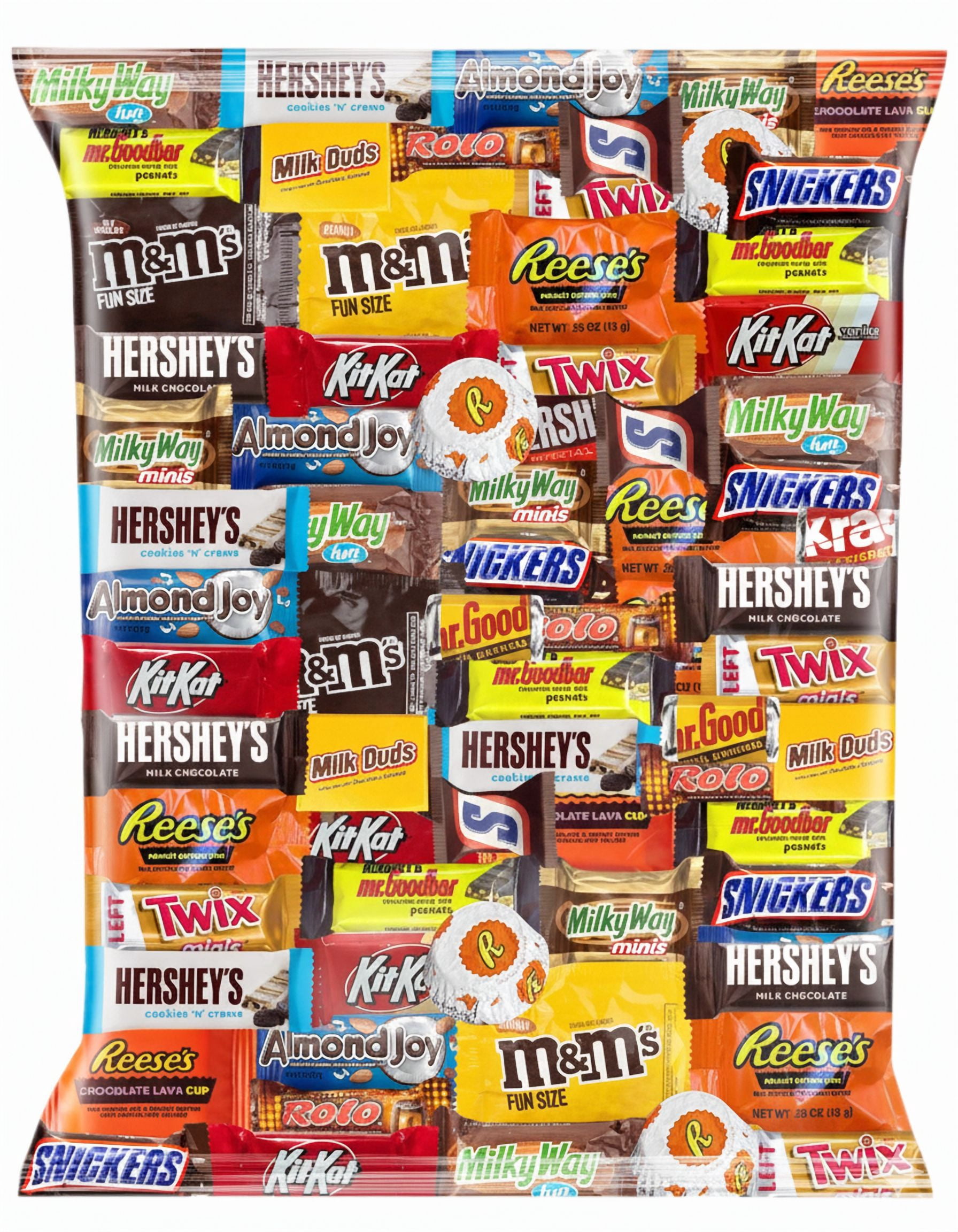 Assorted Chocolate Candy Variety Pack - 2 lb Bulk Chocolate Mix - Individually Wrapped Milk Chocolate Mini Bars - Fun Size Party Candy