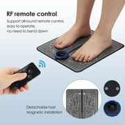 EMS Foot Massager Mat, Portable Foot Massager Pad Foot Stimulator Massage Machine with Remote Control 8 Modes and 19 Intensity Levels for Relaxation