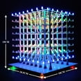 thumbnail image 2 of iCubeSmart 3D8P Led cube kit DIY electronics kit 8x8x8 Learning to soldering project kit Best gift for children(3D8P-MULTI), 2 of 7