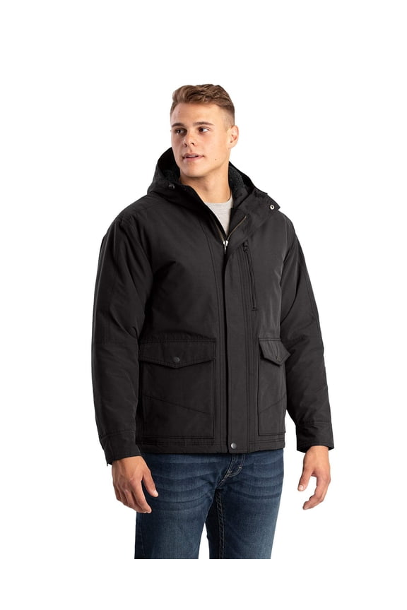 Men's Quilt-Lined Micro-Duck Hooded Work Coat