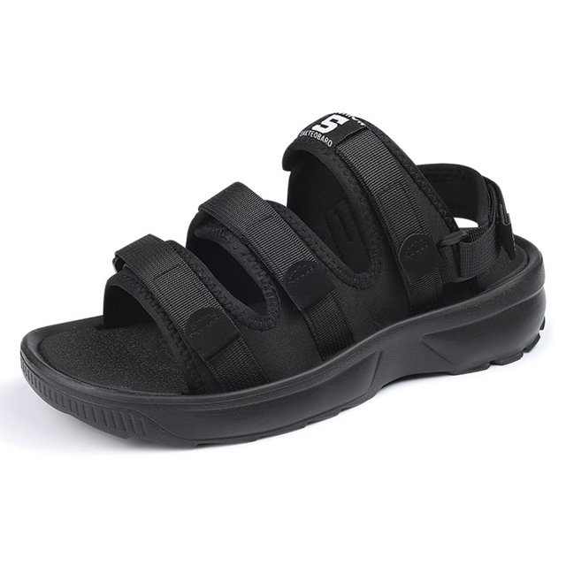 Sandalias Y Casual Con en La Parte Inferior Engrosada Goma Zapatos Playa Ligeros Y Suaves para Hombres Dos Usos (negro 39)