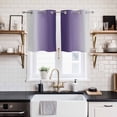 thumbnail image 2 of Purple Grey Ombre Kitchen Curtains Window Panels, Farmhouse Gradient Minimalist Insulated Window Treatment Curtain, Grommet Curtains for Bedroom/Living Room/Bathroom, 2 Piece 27.5"Wx39"L, 2 of 8