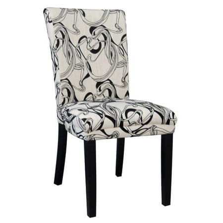Somette Black White Wide Back Parson Dining Chair Set Of 2