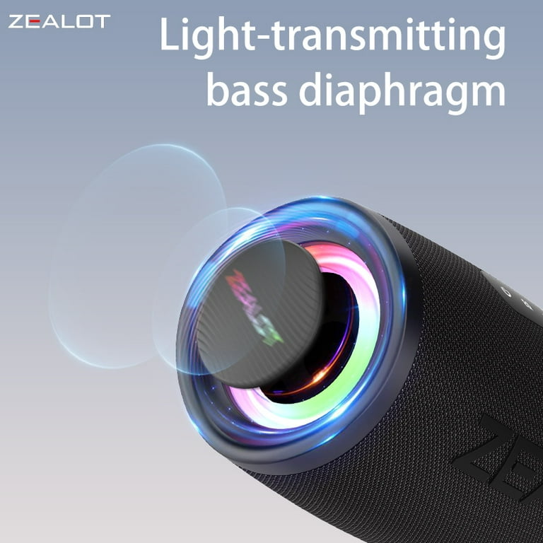 ZAELOT S56 Portable Bluetooth Speaker: IPX6 Waterproof, 40W Loud