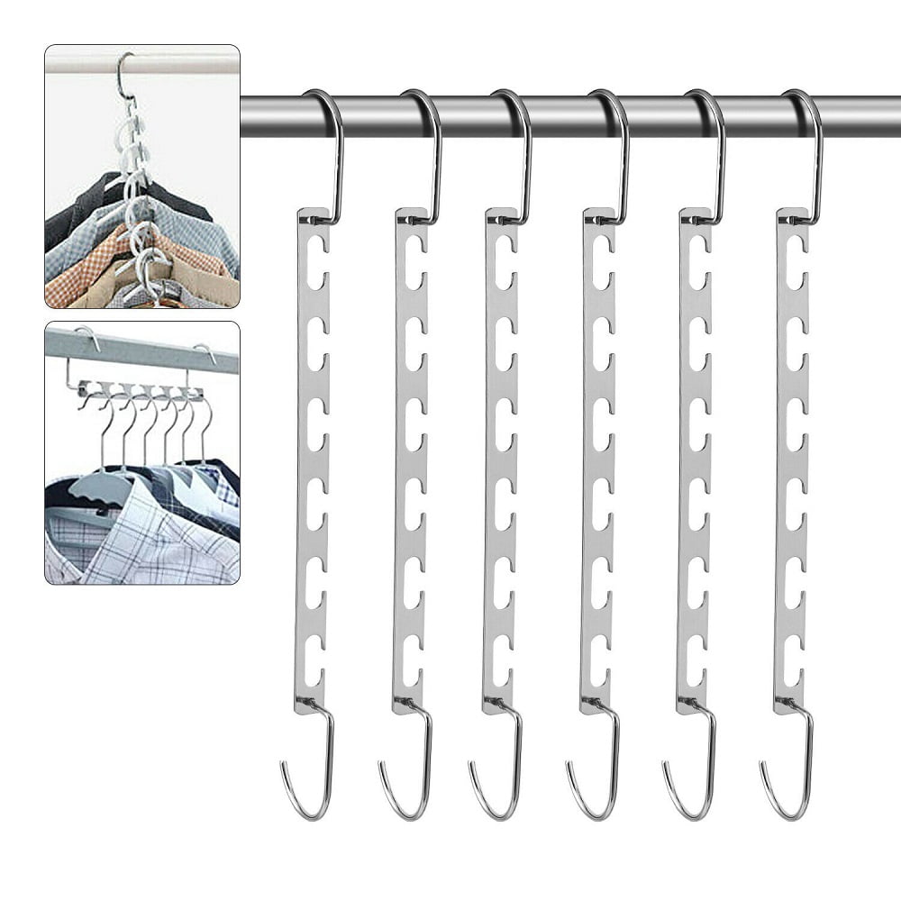 Magic Clothes Hangers Non Slip Hangers Updated Hooks Design More Holes and More Hanging Space 8pcs Space Saving Multifunction Wardrobe Clothing Hanger Oragnizers Black Magic Hangers 