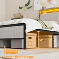 thumbnail image 4 of WANTAI Twin Size Upholstered Bed Frame with LED Lights & Storage, 4 of 7