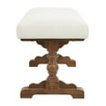 thumbnail image 6 of DecMode Fabric Bench with Brown Turned Legs, Cream, 6 of 9
