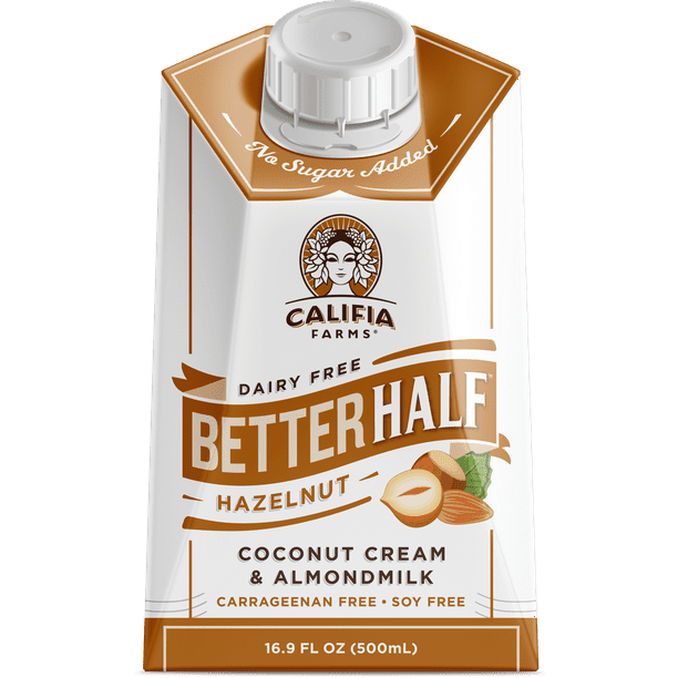 Califia Farms Hazelnut Better Half Coffee Creamer 16 9 Oz Coconut Cream And Almondmilk Half Half Dairy Free Plant Based Pack Of 1 Walmart Com Walmart Com