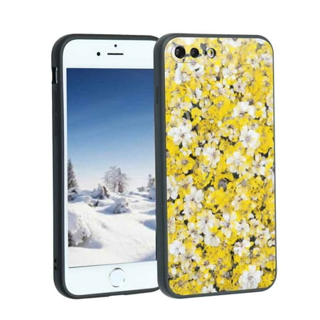 Compatible with iPhone 7 Plus Phone Case, Yellow Case Silicone Protective for Teen Girl Boy Case for iPhone 7 Plus