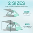 thumbnail image 2 of Carpa de playa Elegear con toldo para 6 a 8 personas, color verde, 2 of 9