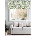 thumbnail image 4 of White Floral Valances for Windows Watercolor Flower Sage Green Background Kitchen Valance Curtain Rod Pocket Small Curtains for Cafe Bathroom Laundry Basement 60" x 18", 4 of 8