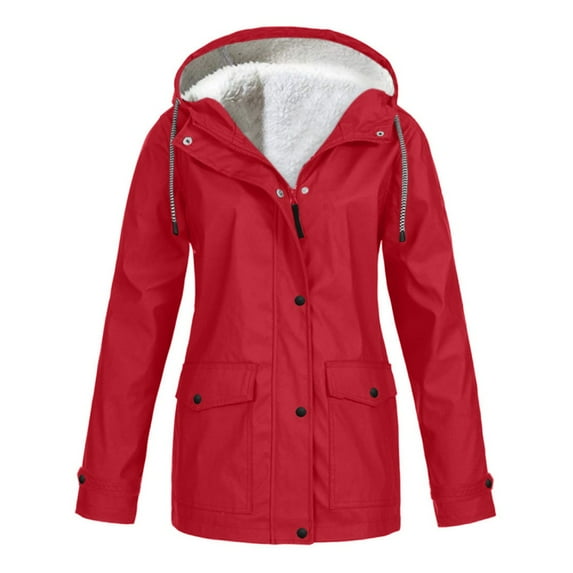 Spdoo Women's Waterproof Ski Jacket Warm Winter Snow Coat Mountain Windbreaker Hooded Raincoat Jacket, Red 3XL