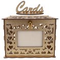 thumbnail image 1 of Caja de madera para tarjetas de boda, sobre, caja de dinero para recepción de bodas, caja de madera hueca, 1 of 6