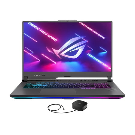 ASUS ROG Strix G17 G713 Gaming/Entertainment Laptop (AMD Ryzen 9 7945HX 16-Core, 17.3in 240Hz 2K Quad HD (2560x1440), GeForce RTX 4070, Win 11 Pro) with G2 Universal Dock