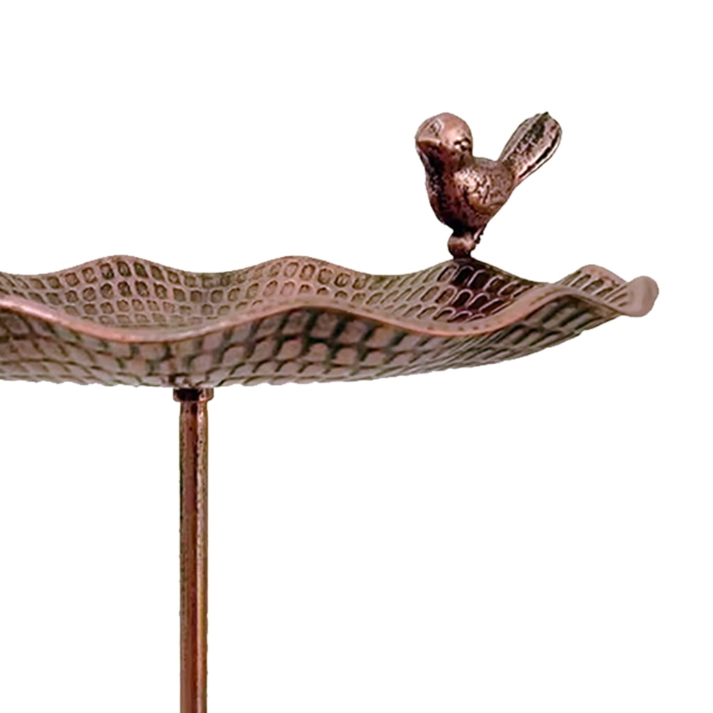 Large Frostproof Metal Bird Bath For Garden Outdoor Decoration Vintage Iron Water Bowl Wild Birds Feeder Easy to