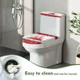 thumbnail image 3 of HELLHERO Christmas Tree Toilet Lid Seat Cover Set, Reusable Polyester Fabric Toilet Seat Covers, 17"x21", 3 of 4