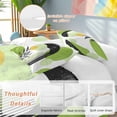 thumbnail image 2 of 3 Piece Boho Middle Century Duvet Cover Set Queen Size,Microfiber Comforter/Quilt Cover with Corner Ties and 2 Pillowcases,Abstract Green Geometric Botanical All Season Bedding with Zipper Closure, 2 of 8