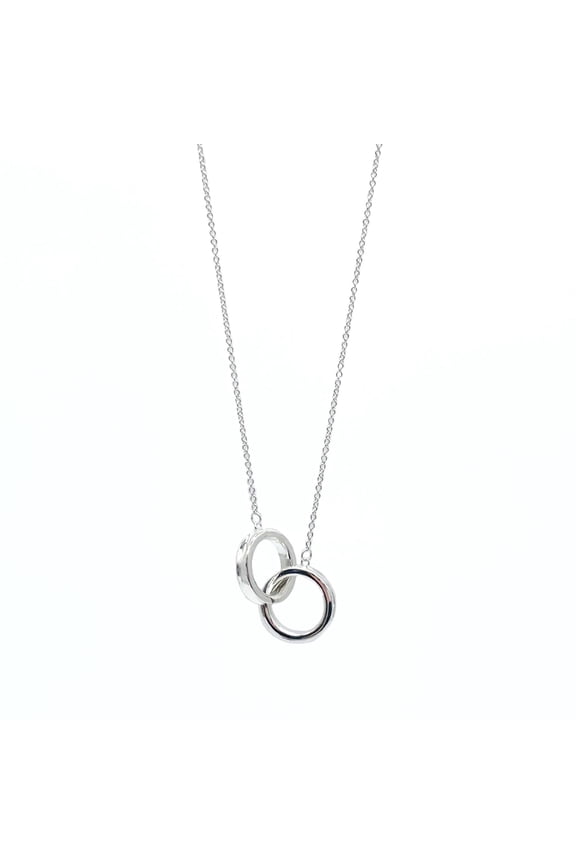 Pre-Owned TIFFANY & Co. 1837 Interlocking Circle Necklace Pendant Small SV925 Silver Women's