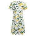 thumbnail image 5 of Lemons on White Women's Dress Short Sleeve Summer Sundress Summer Women Clothes, 5 of 7