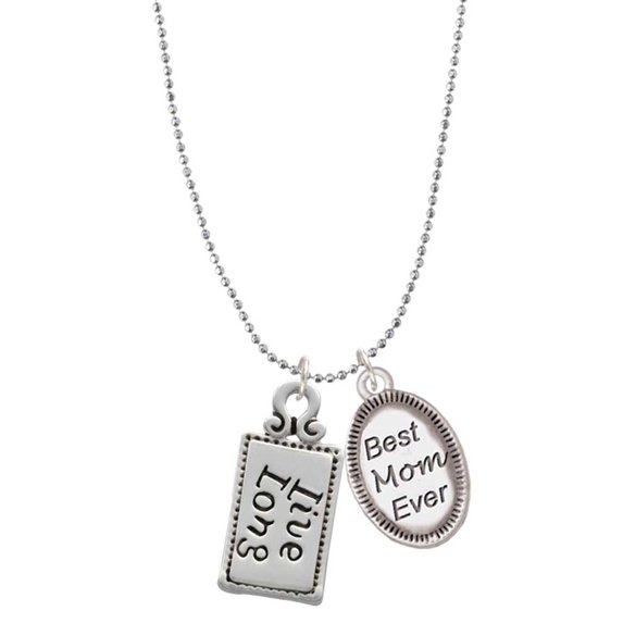 Delight Jewelry Silvertone Live Long Best Mom Ever Charm Necklace