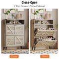 thumbnail image 7 of Garvee Shoe Cabinet, 2 Flip Drawer Shoe Organizer with Open Shelf, Space-Saving Shoe Storage Rack for Entryway, Hallway, Foyer, 7 of 7