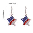 thumbnail image 6 of Soumake 1 Pair Women Hook Earrings American Pride Day Celebration Rhinestone Decor Star Heart Butterfly Hat Wing Pendant Color Matching Patriotic Independence Day Hanging Earrings, 6 of 8