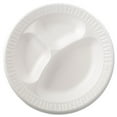 thumbnail image 4 of Dart 10CPWQR 10.25 in. Diameter 3 Compartment Quiet Class Laminated Foam Dinnerware Plates - White (500/Carton), 4 of 4