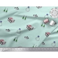 thumbnail image 2 of Soimoi Green Poly Georgette Fabric Gift Box & Jewellry Women Print Fabric by the Yard 42 Inch Wide, 2 of 3