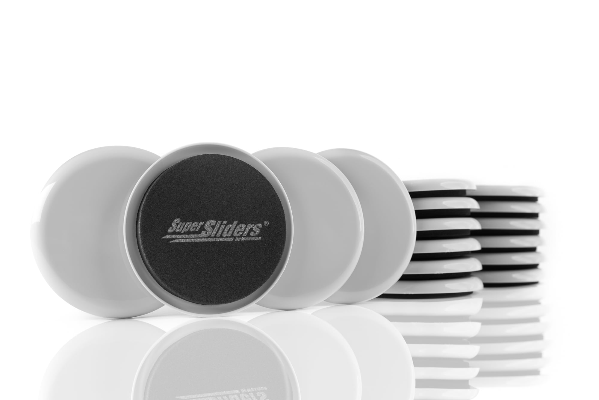 Super Sliders 3 1/2" Reusable Furniture Sliders, Carpet, Gray (16 Pk