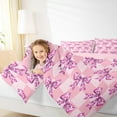 thumbnail image 4 of Erosebridal Leopard Pint Bowknot Comforter Sets Twin Size,White Pink Checkered Comforters & Duvets,Chic Bow Tie Bedding Twin Comforter Set,Ultra Soft Bedroom Decoration Reversible,2pcs, 4 of 8